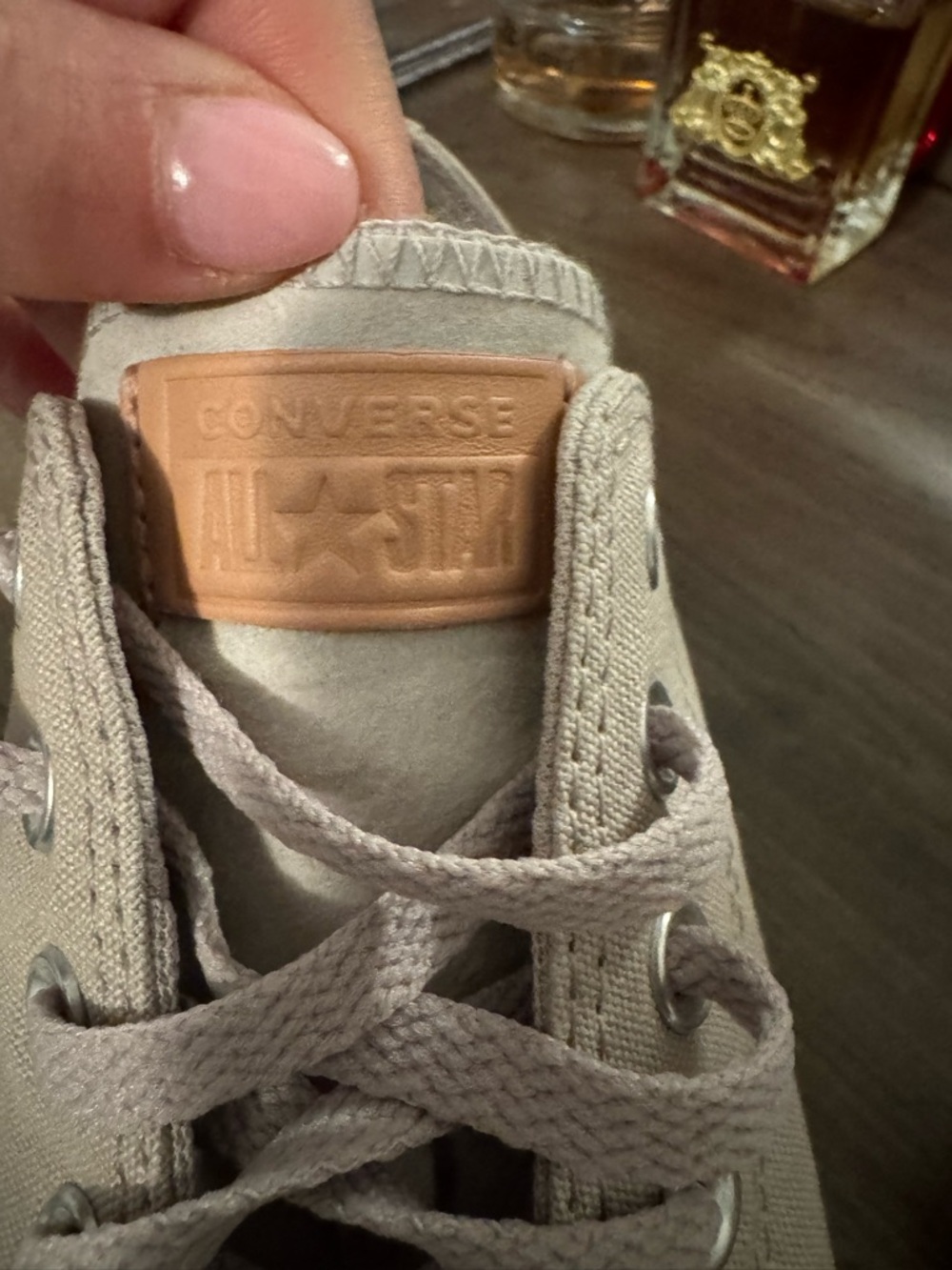 Converse Low Top Sneakers in Light Taupe with Cream Sole - Picture 3 of 6